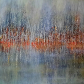 'Impresja brzozowa' 100x100 cm, akryl na płótnie