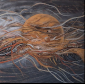 'Kosmiczne narodziny' 100x100cm, akryl na płótnie